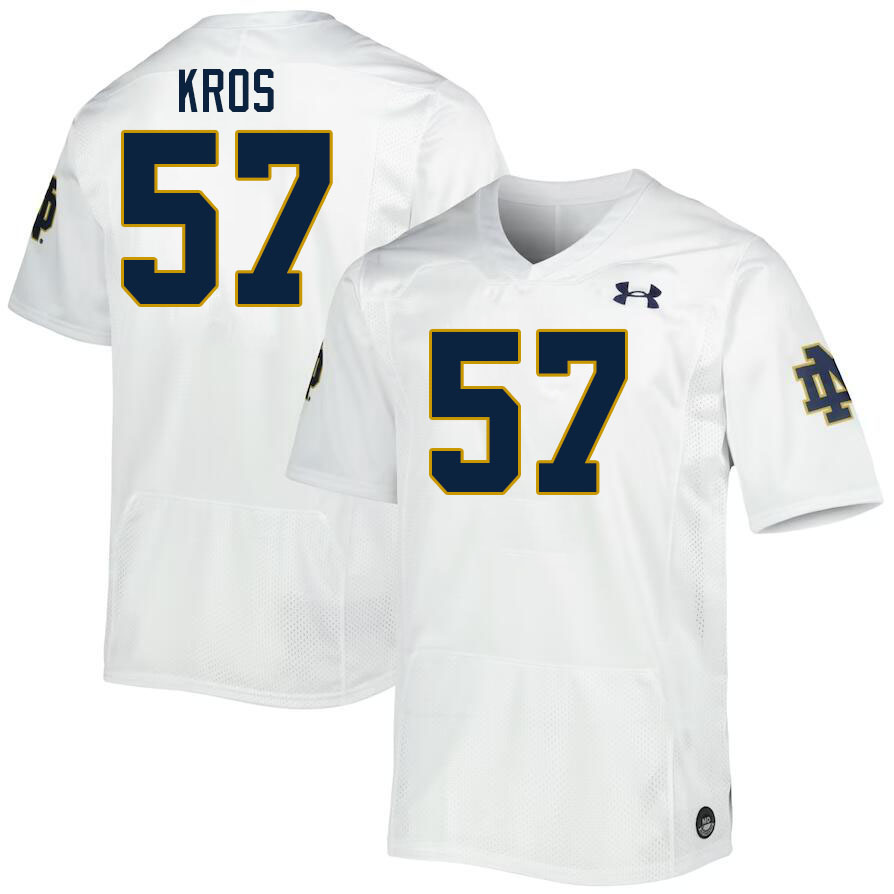 Men #57 Andrew Kros Notre Dame Fighting Irish College Football Jerseys Stitched Sale-White - Click Image to Close